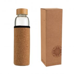 VS INDAUR water bottle made of borosilicate glass with cork sleeve